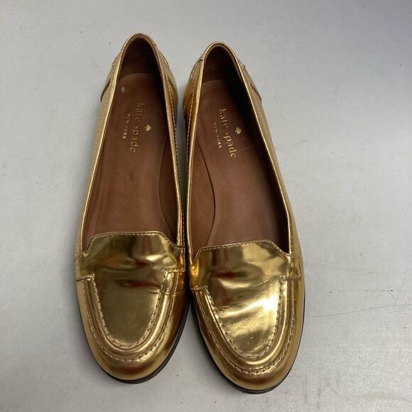 KATE SPADE Women’s Gold Metallic Loafers Flats Size 6M - Picture 10 of 11